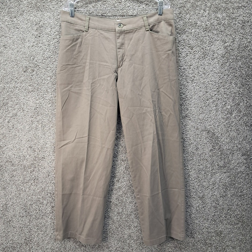Lee Relaxed Straight Leg Khaki Tan Pants 16 Short 4951232 Womens
